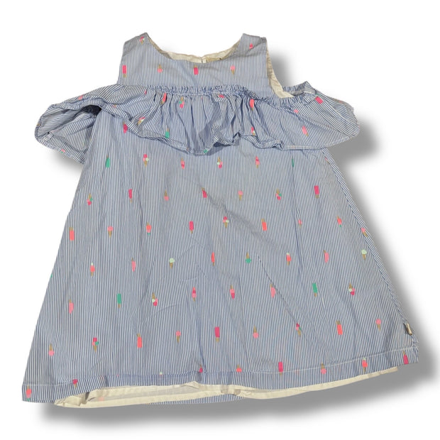 Size 4 Kate Spade light blue/white striped cold-shoulder dress w/ ice cream cones Default Title / 4 / Girl