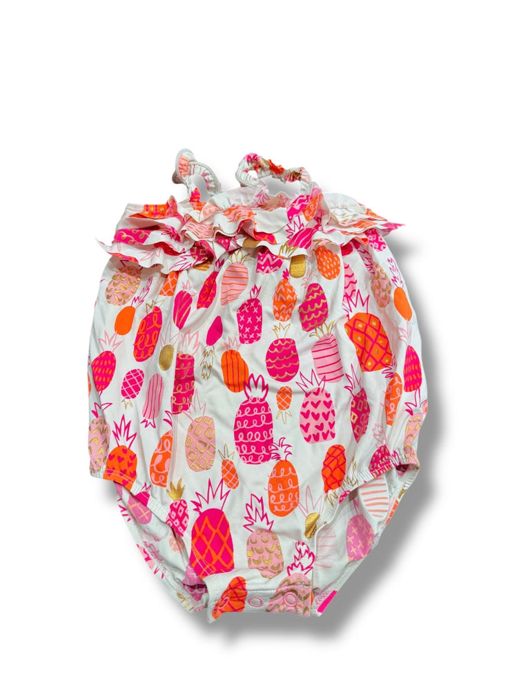 size 18-24 Months Hatley swim in hot pink, orange and gold pineapples Default Title / 18-24 month / Girl
