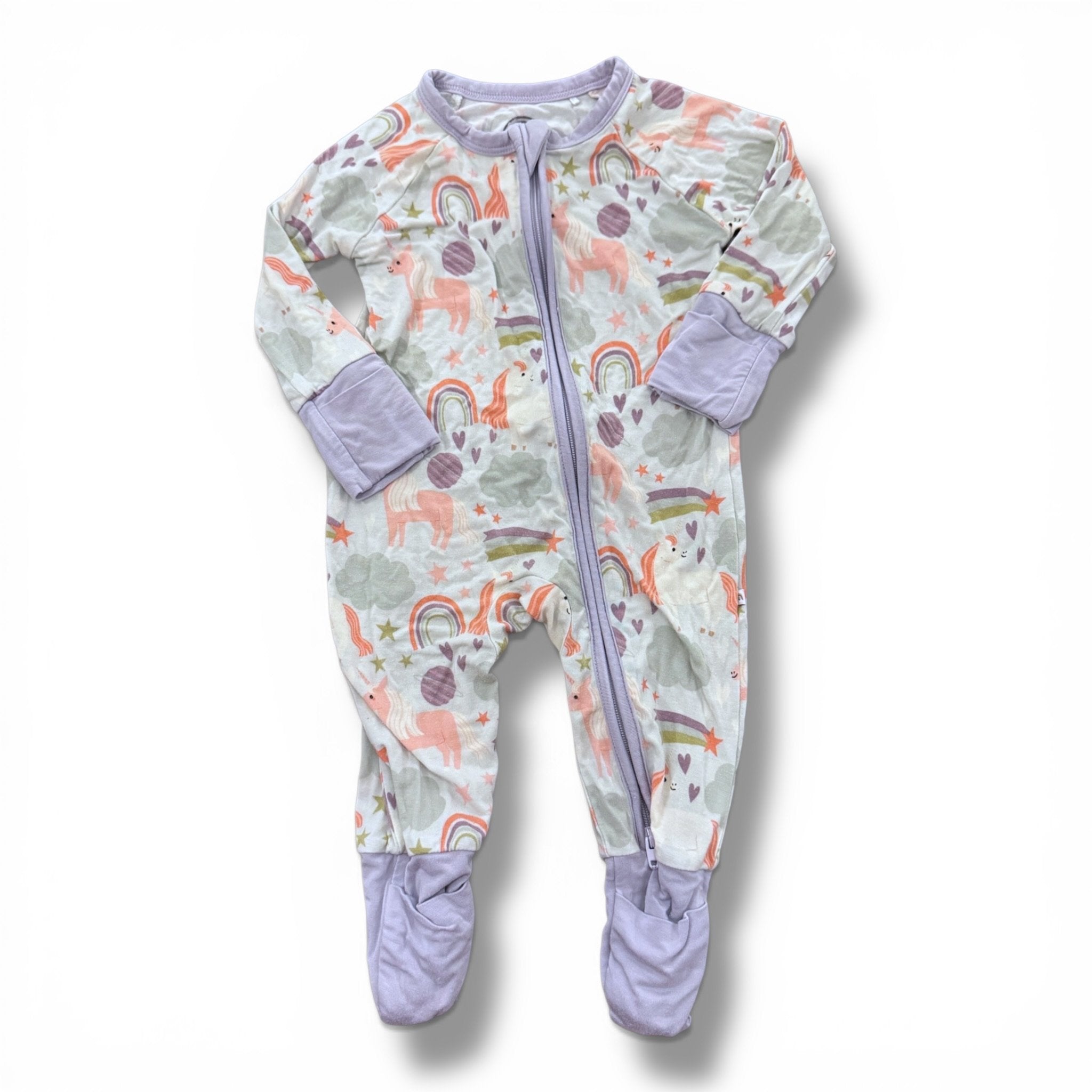 SIze 0-3 month Emerson purple and unicorn sleeper Default Title / 0-3 month / Girl
