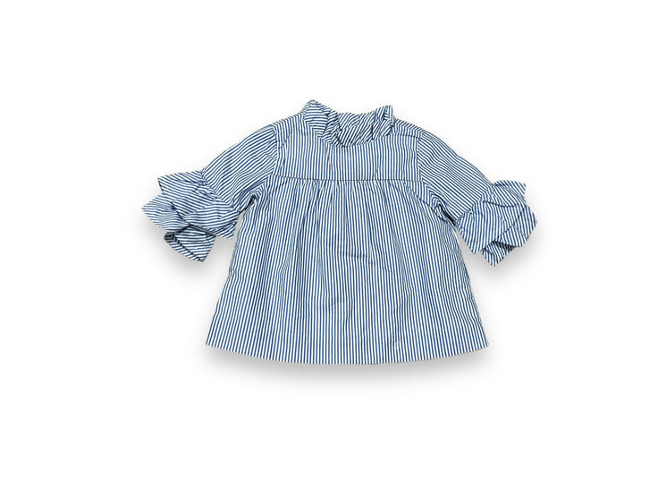 Size 6-12 month Janie and Jack blue/white stripe dress Default Title / 6-12 month / -