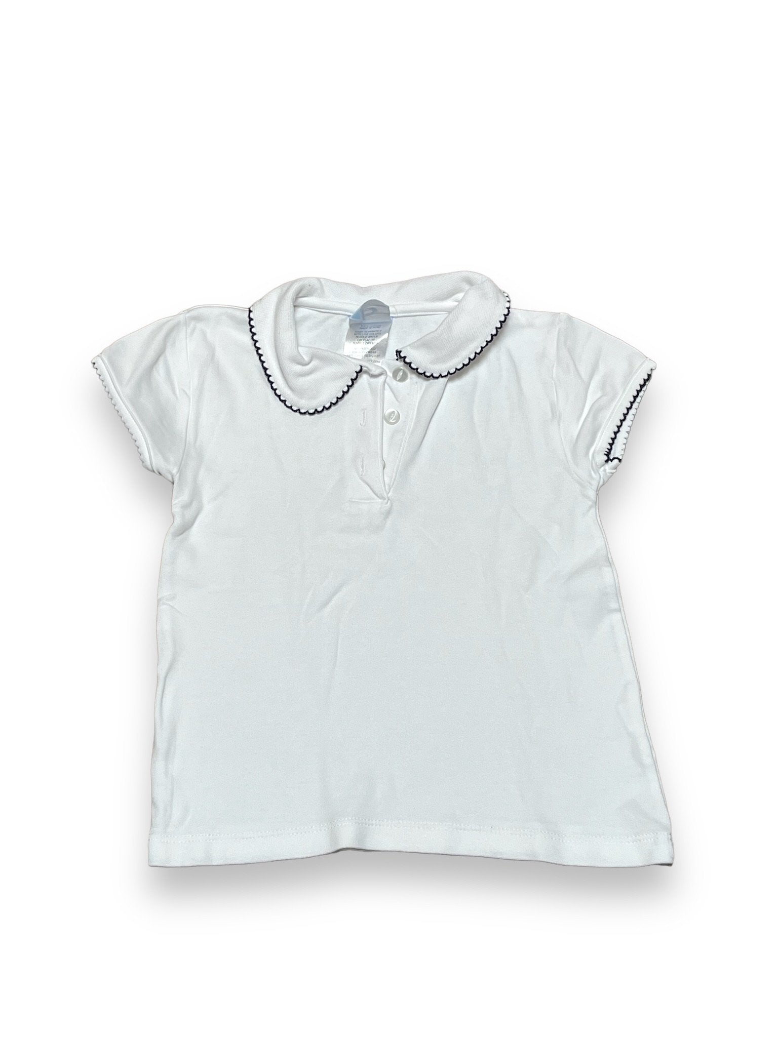 Size 4 Bella Bliss white short sleeve peter pan navy scallop collar Default Title / 4 / Girl
