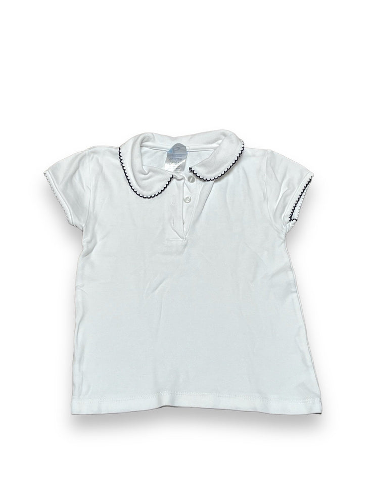 Size 4 Bella Bliss white short sleeve peter pan navy scallop collar Default Title / 4 / Girl