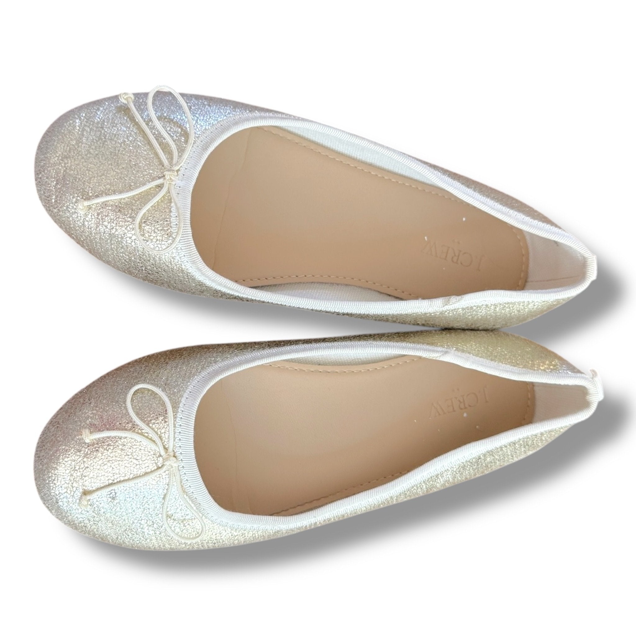 Size 3 Crewcuts gold sparkle ballerina flats Default Title / 3 / Girl