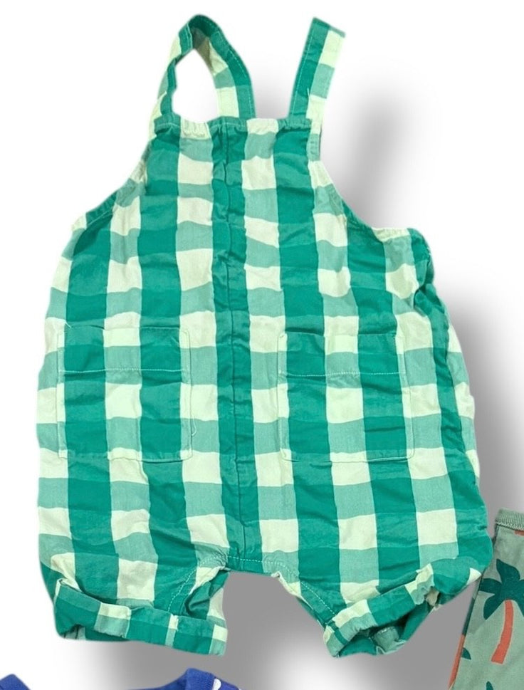 Size 18-24 month Hanna Andersson green and white check romper Default Title / 18-24 month / Boy