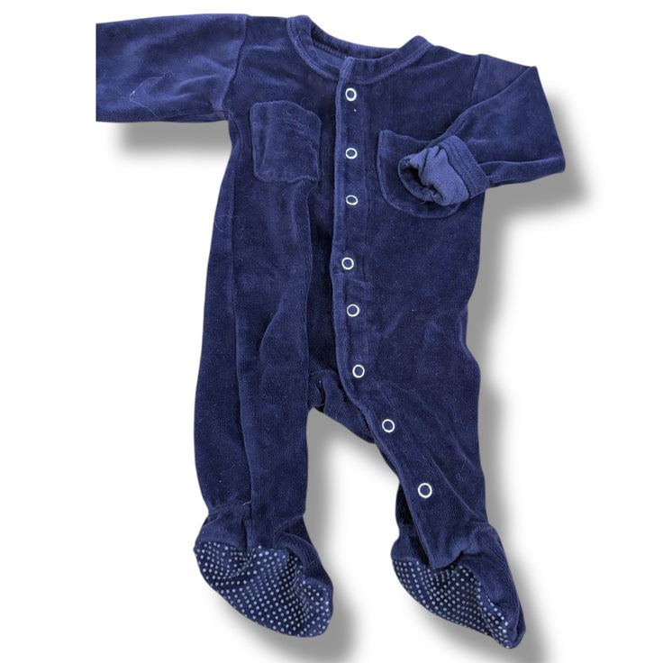 Size premie loved baby navy velour snap up sleeper Default Title / Newborn / Boy