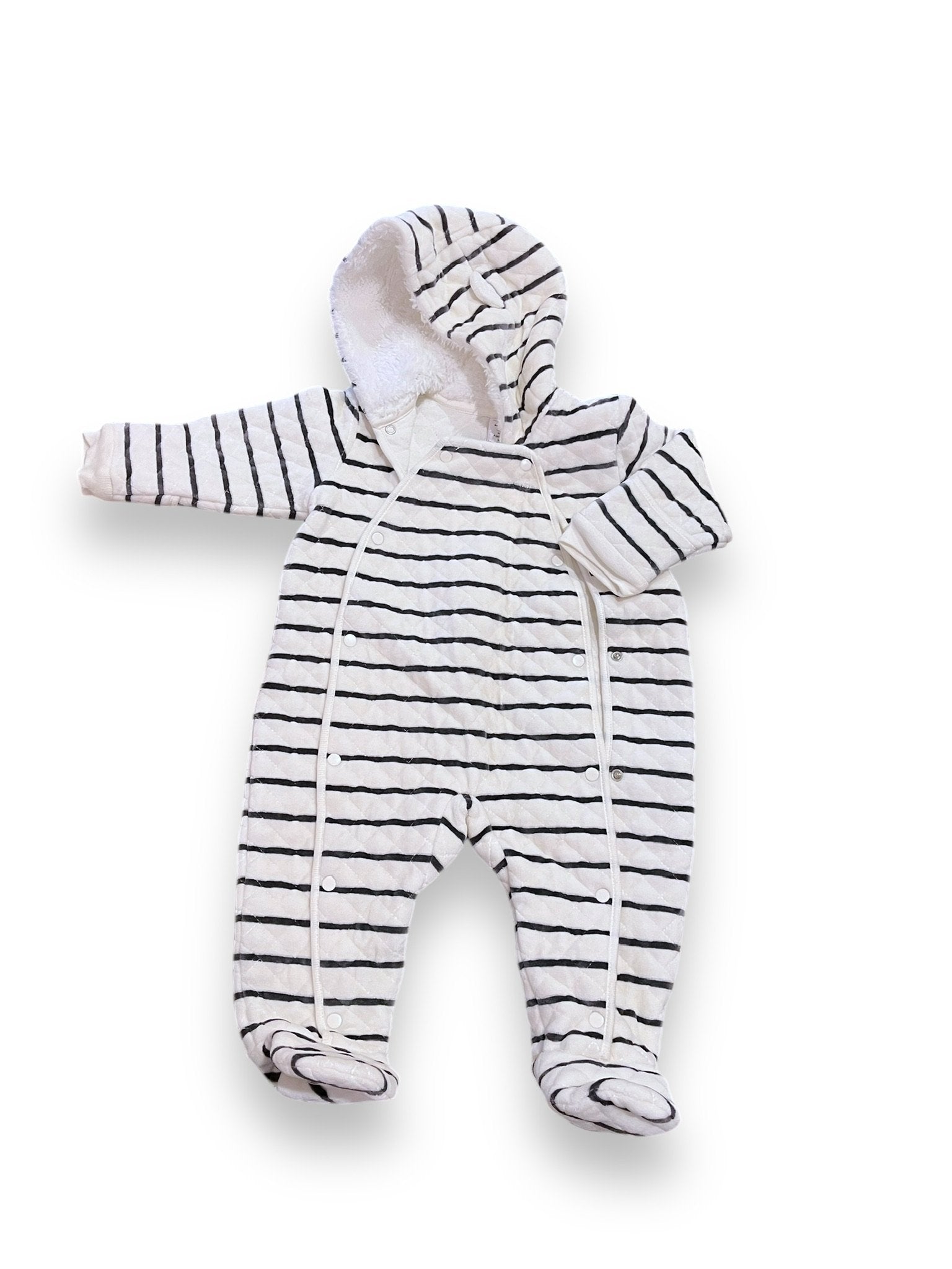 Size 9 month Nordstrom white and black striped quilted suit Default Title / 9 month / Boy