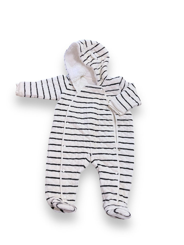 Size 9 month Nordstrom white and black striped quilted suit Default Title / 9 month / Boy