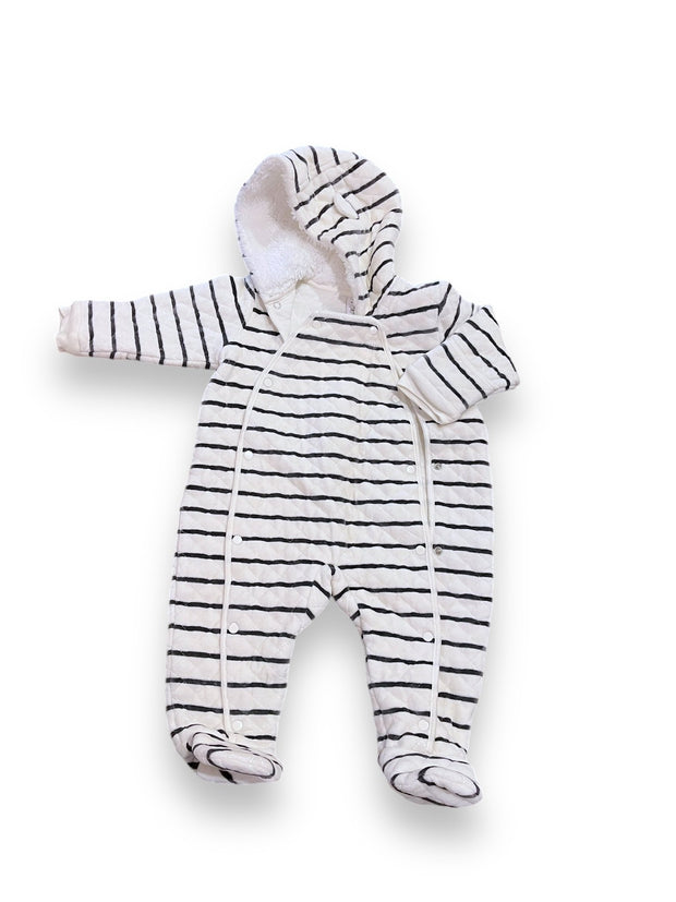 Size 9 month Nordstrom white and black striped quilted suit Default Title / 9 month / Boy
