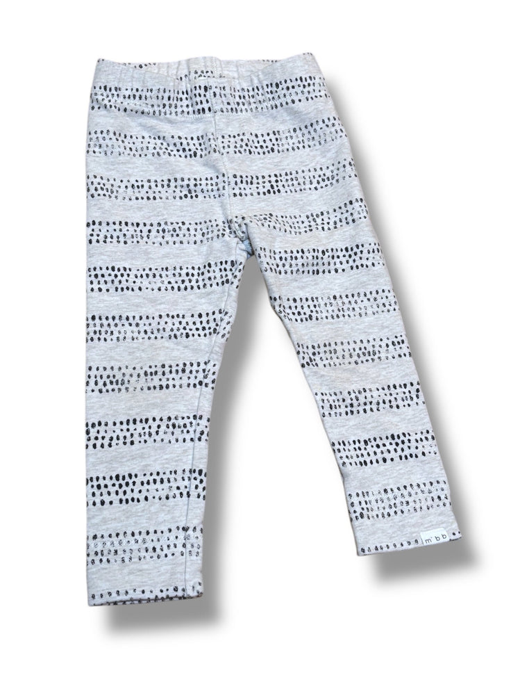 Size 2 Miles oatmeal leggings with black dot stripes Default Title / 2 / Girl
