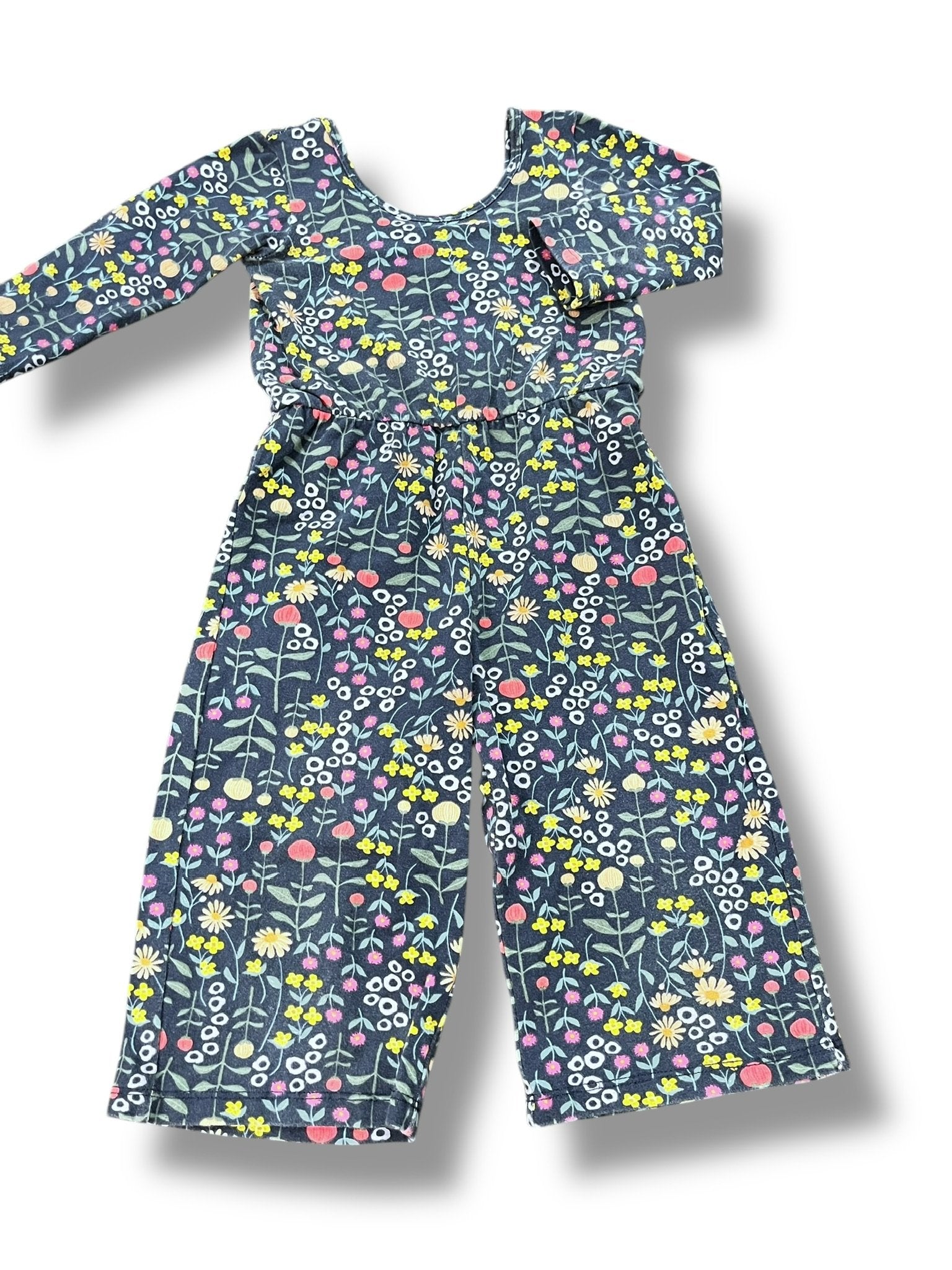 Size 3 Alice and Ames navy floral romper, wash fade Default Title / 3 / Girl