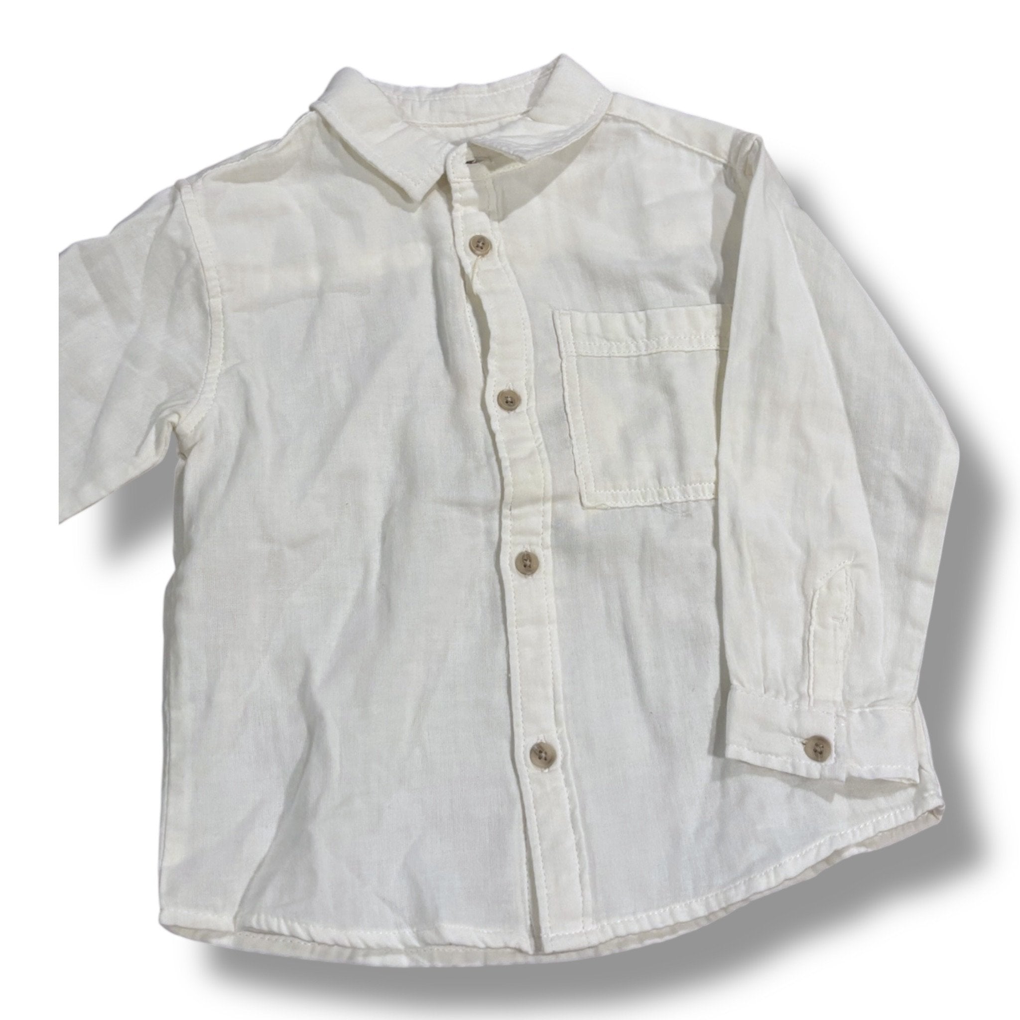 Size 2 Zara white linen shirt w/ front pocket NWT Default Title / 2 / Boy