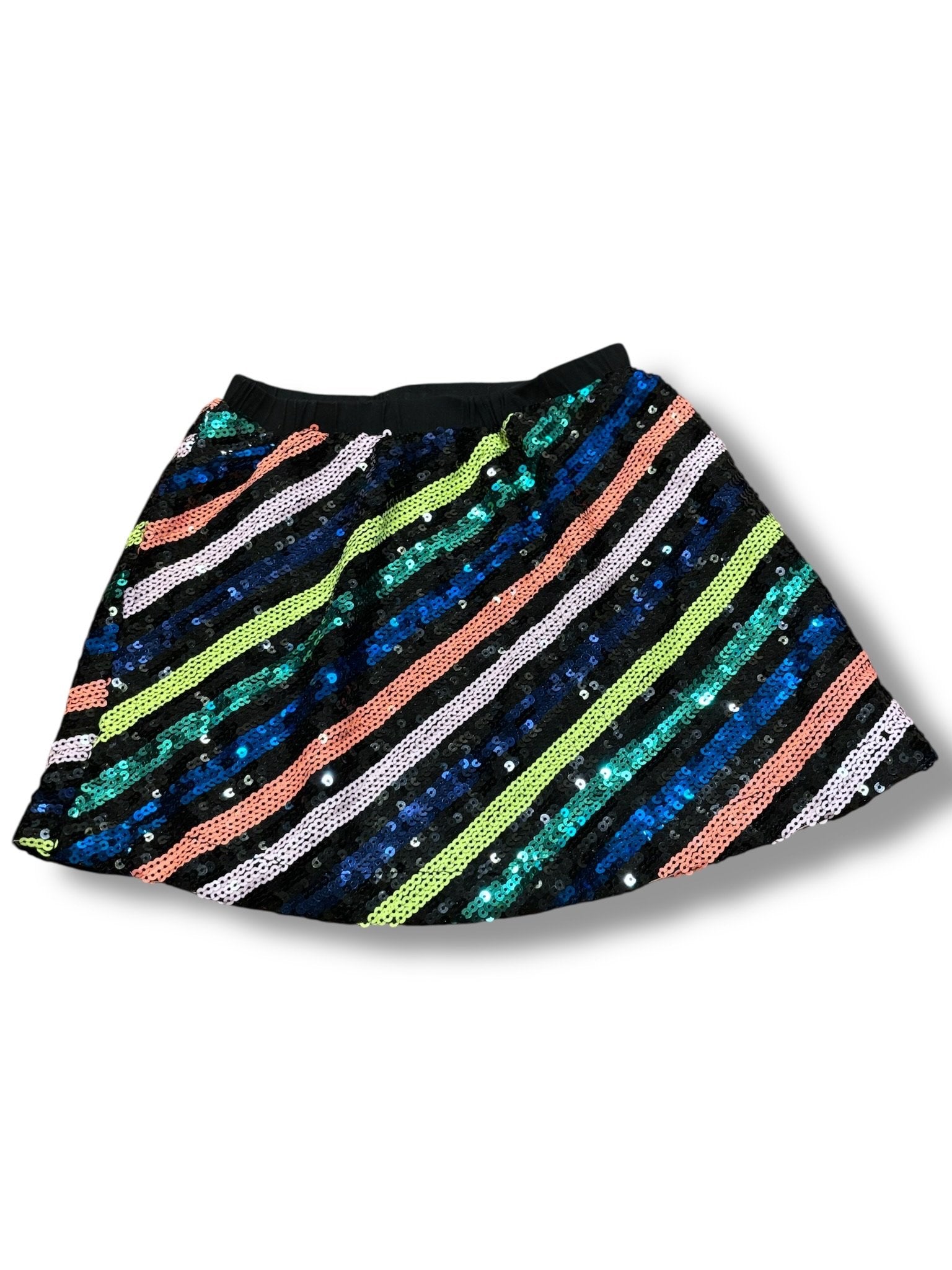 Size 5 Rockets is Awesome black/neon striped sequin skirt Default Title / 5 / Girl