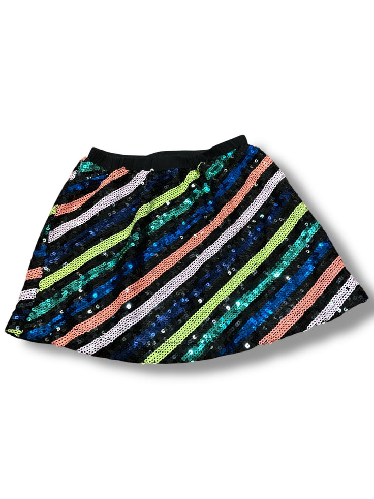 Size 5 Rockets is Awesome black/neon striped sequin skirt Default Title / 5 / Girl