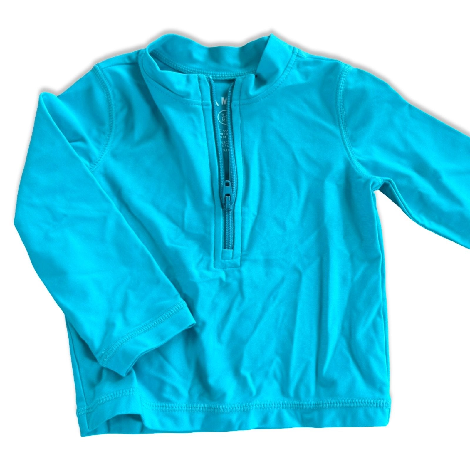 Size 3-6 month Primary teal quarter zip long sleeve swim top Default Title / 3-6 month / Boy