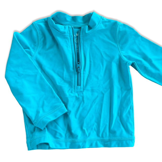 Size 3-6 month Primary teal quarter zip long sleeve swim top Default Title / 3-6 month / Boy