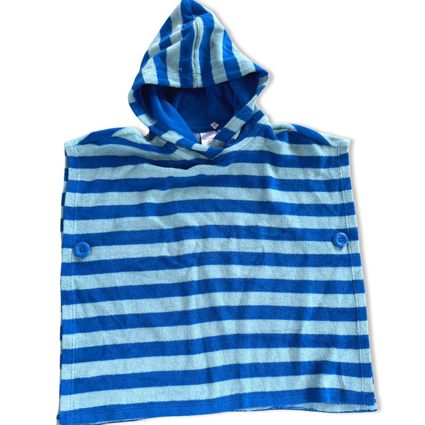 Size S/M Hanna Andersson blue and light green stripe hooded toweling cover up Default Title / Small-Medium / Boy