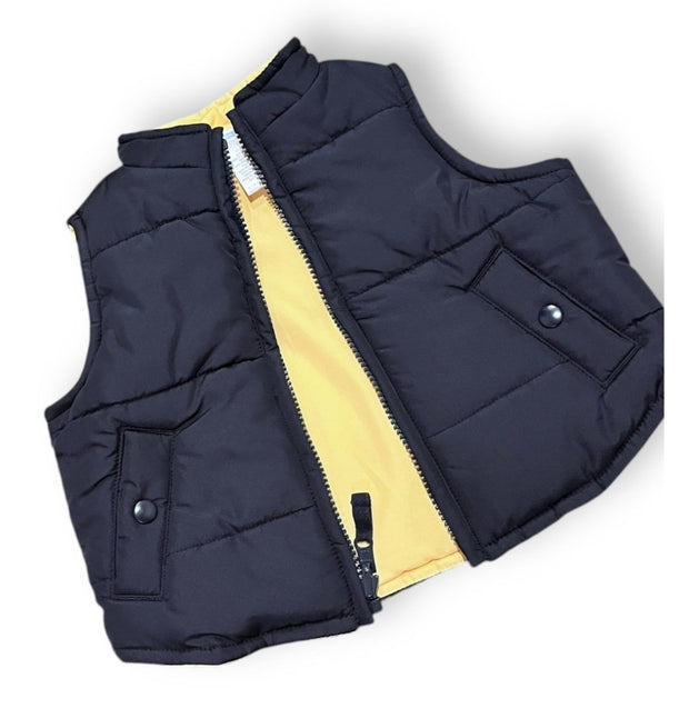 Size 6-12 month Janie and Jack  navy vest with yellow lining Default Title / 6-12 month / Boy