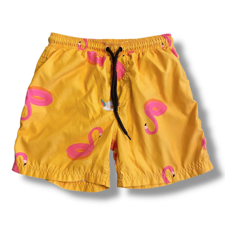 Size 12 Pepita and Me yellow swim trunks with flamingos Default Title / 12 / Boy