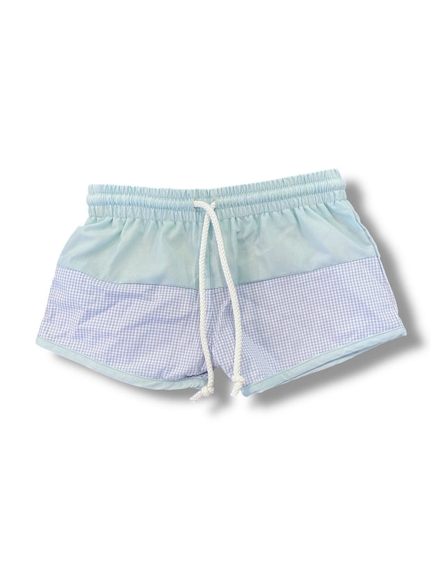 Size 2 Busy Bees Smocks blue and gingham shorts Default Title / 2 / Boy