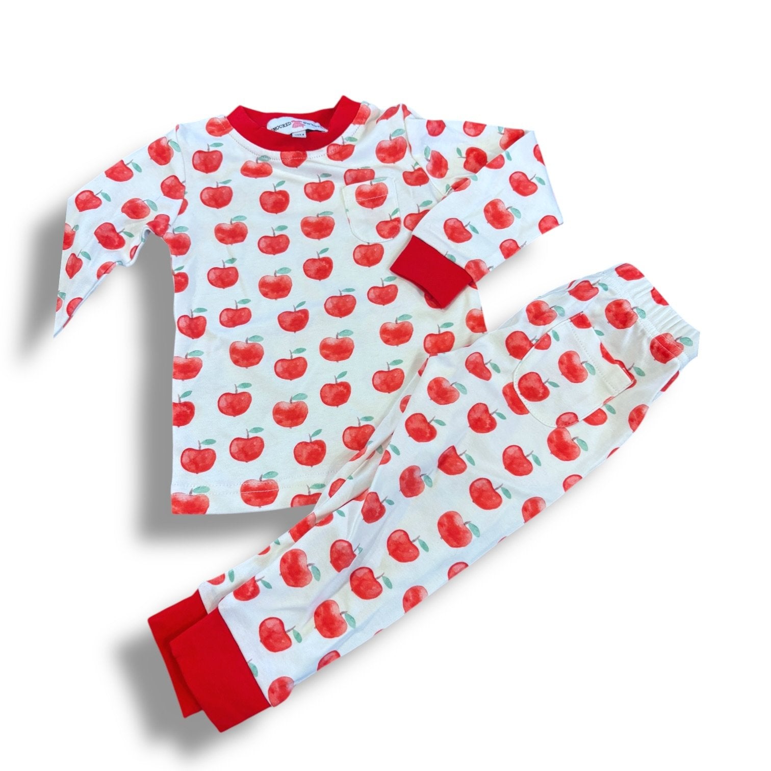 Size 18 month smocked sweets red apple pajamas Default Title / 18 month / Boy