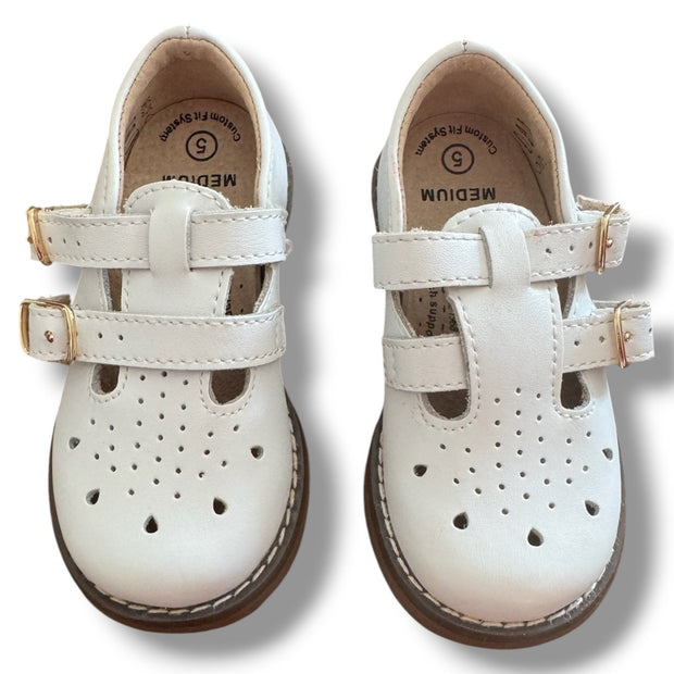 Size 5 Footmates white double strap mary janes Default Title / 5 / -