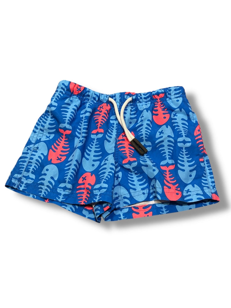 Size 2T Maamgic royal blue trunks w/ light blue/pink fish skeletons Default Title / 2 / Boy