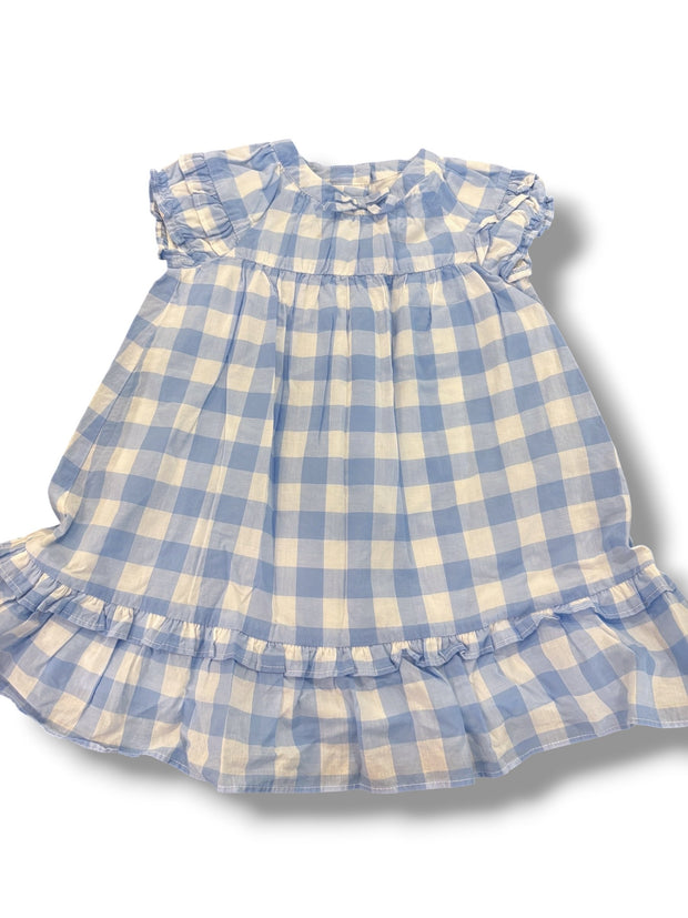 Size 18-24 month Janie and Jack blue/white gingham dress w/ small bow at neck Default Title / 18-24 month / Girl
