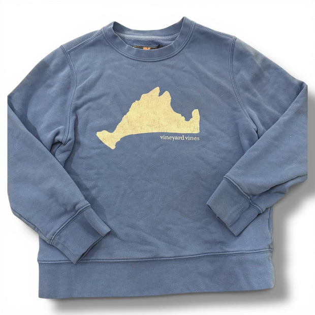 Size 8-10 Vineyard Vines blue crewneck sweatshirt with Martha's Vineyard outline Default Title / 10-Aug / Boy