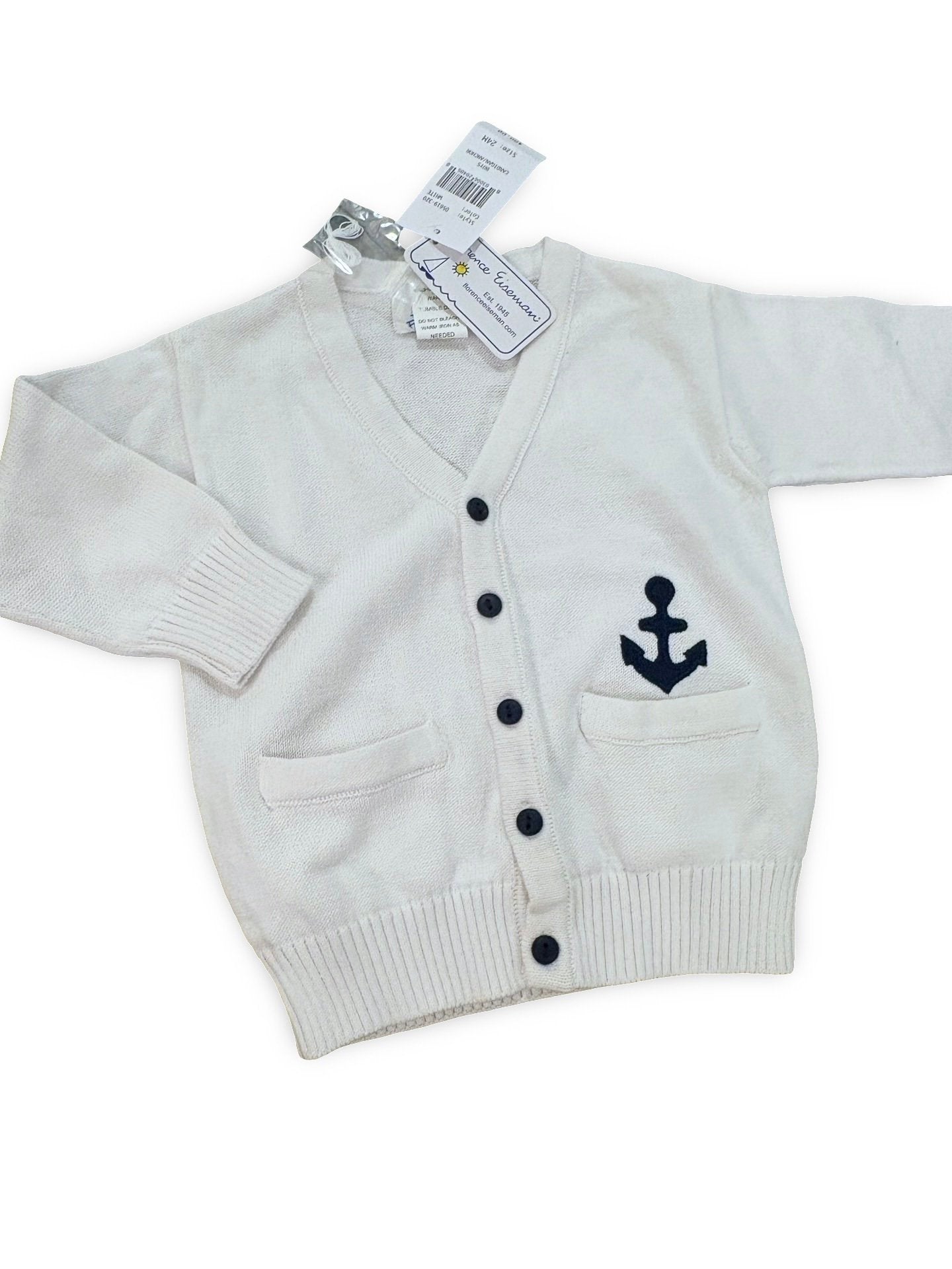 Size 24 month Florence Eiseman white sweater with anchor NWT Default Title / 2 / -