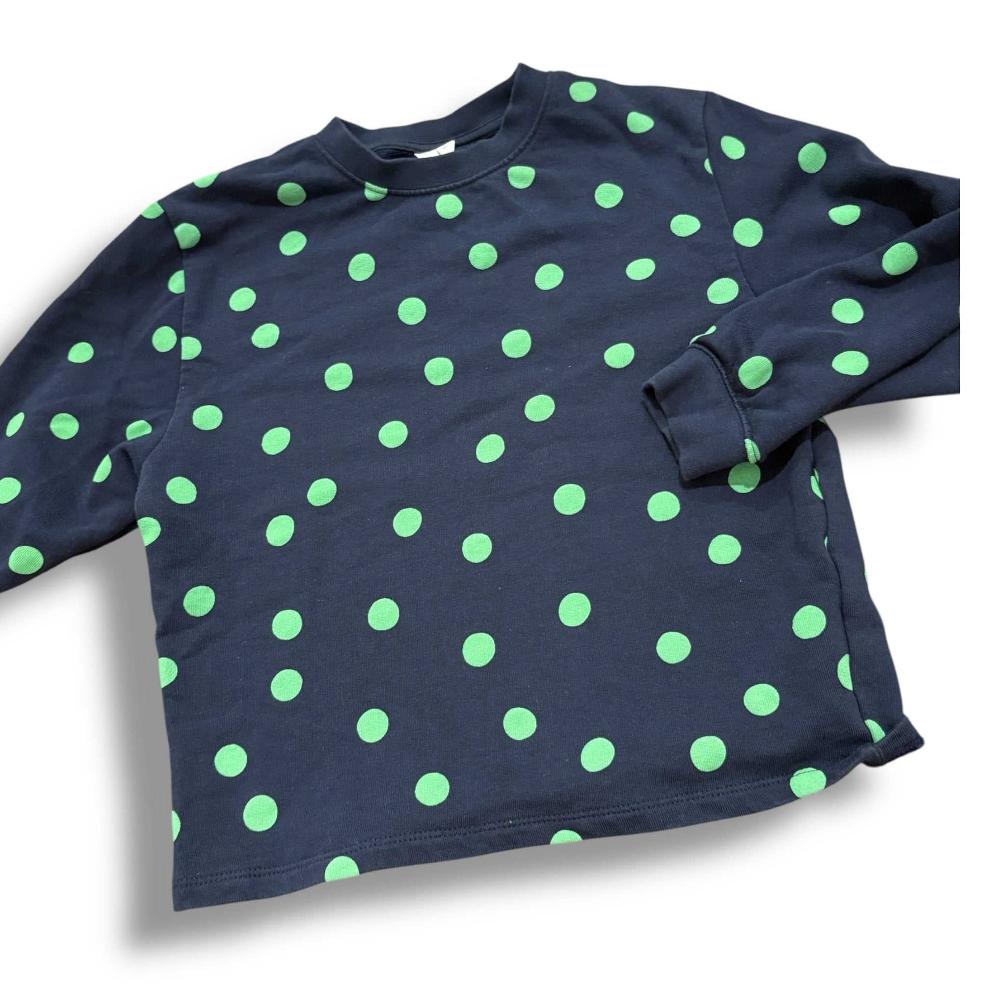 Size 6-8 Arket navy, green polka dot sweatshirt Default Title / 8-Jun / Girl