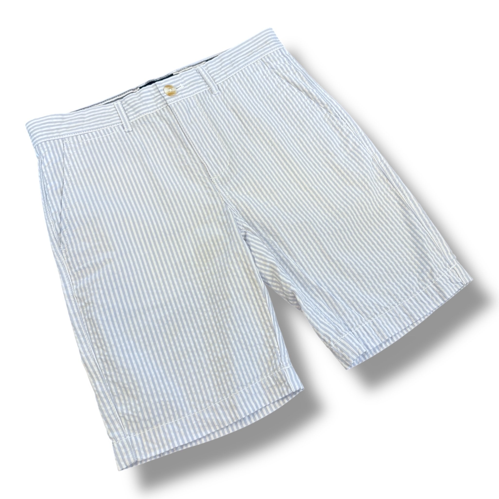 Size 14 Johnnie-O blue and white seersucker shorts Default Title / 14 / Boy
