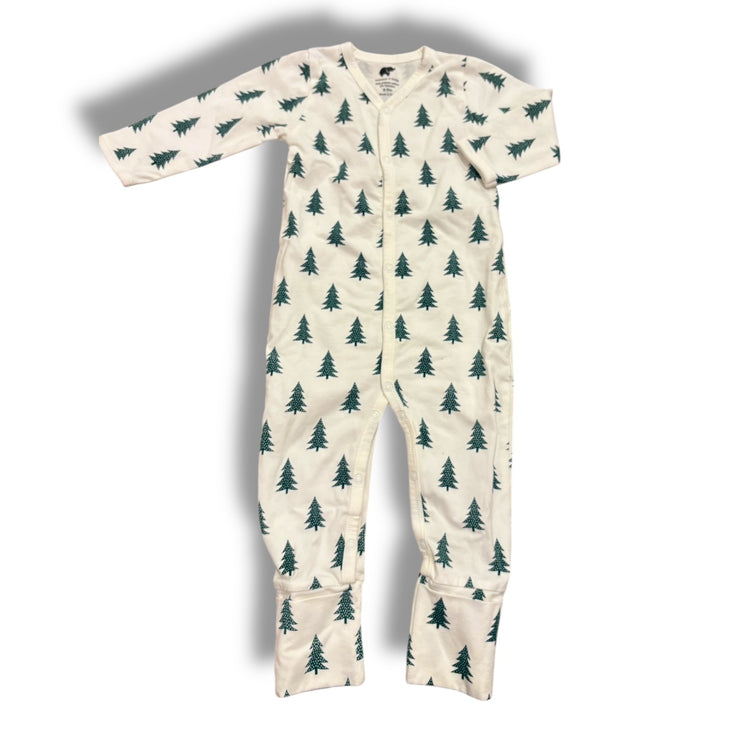 Size 6-9 month Monica and andy white romper with christmas trees Default Title / 6-9 month / -