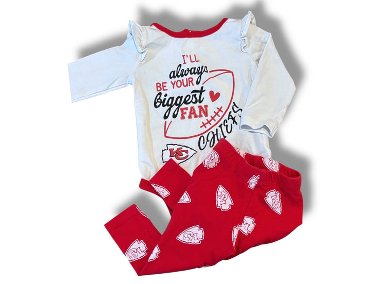 Size 0-3 month WEAR by Erin Andrews Chiefs onesie and red leggings w/ arrowheads Default Title / 0-3 month / -