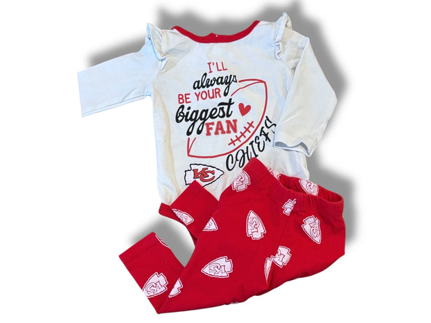 Size 0-3 month WEAR by Erin Andrews Chiefs onesie and red leggings w/ arrowheads Default Title / 0-3 month / -