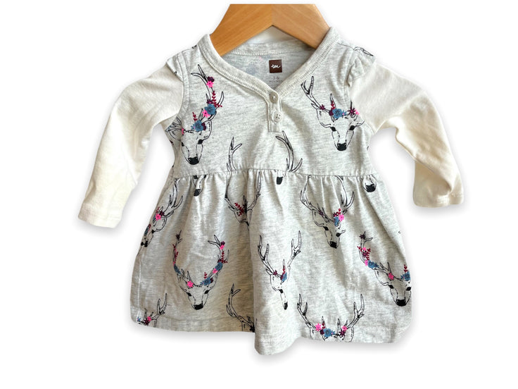 Size 3-6 month Tea deer dress Default Title / 3-6 month / Girl