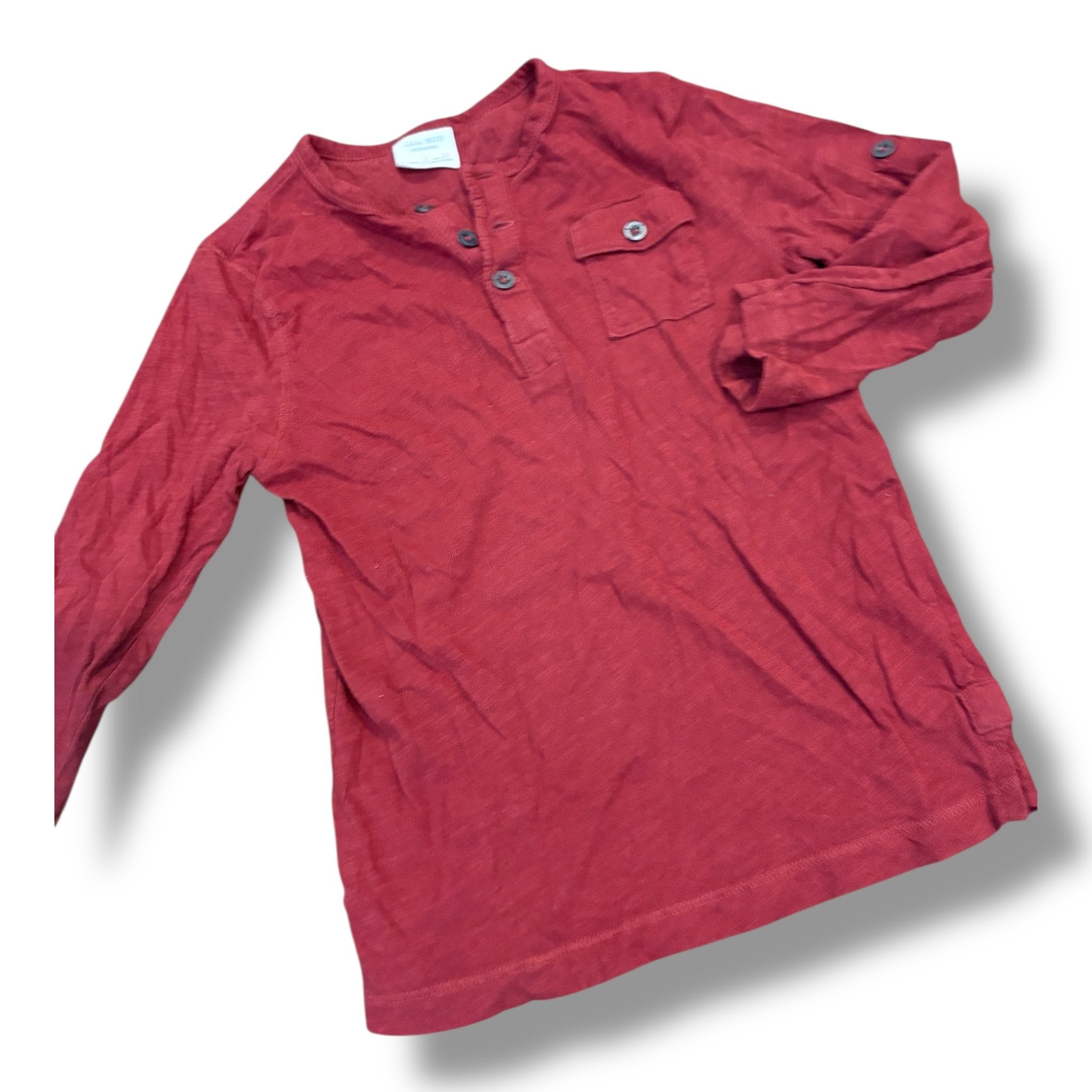 Size 5 zara red/rust henley long sleeve tee Default Title / 5 / Boy