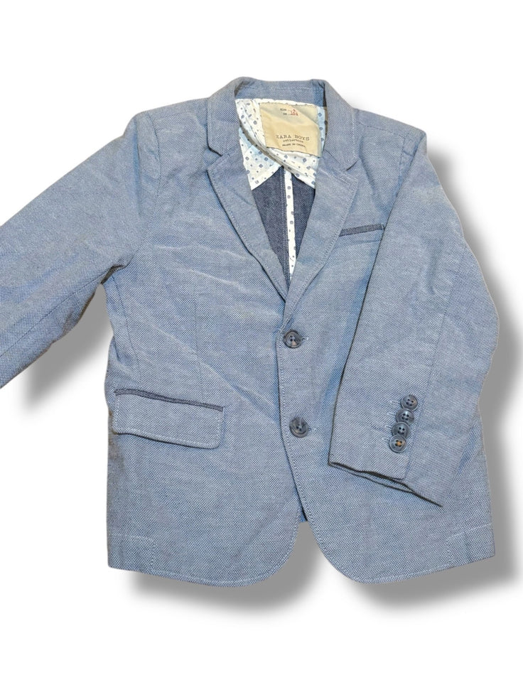 Size 4 Zara textured dusty blue blazer Default Title / 4 / Boy