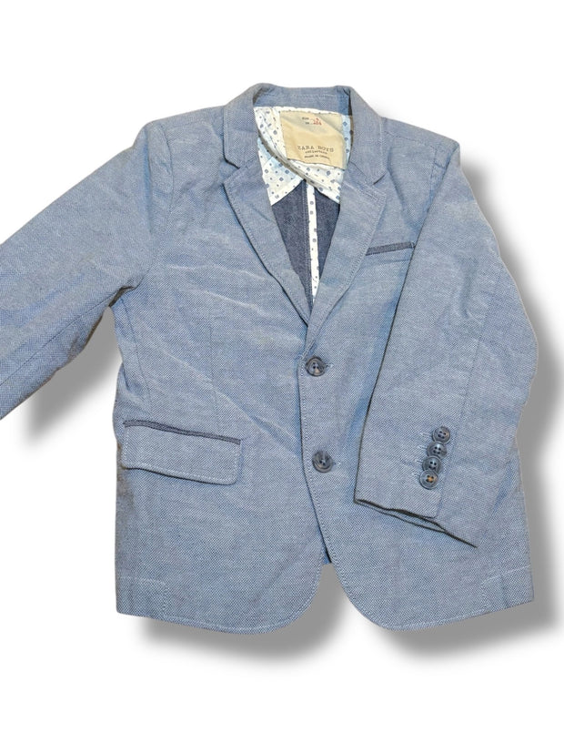 Size 4 Zara textured dusty blue blazer Default Title / 4 / Boy