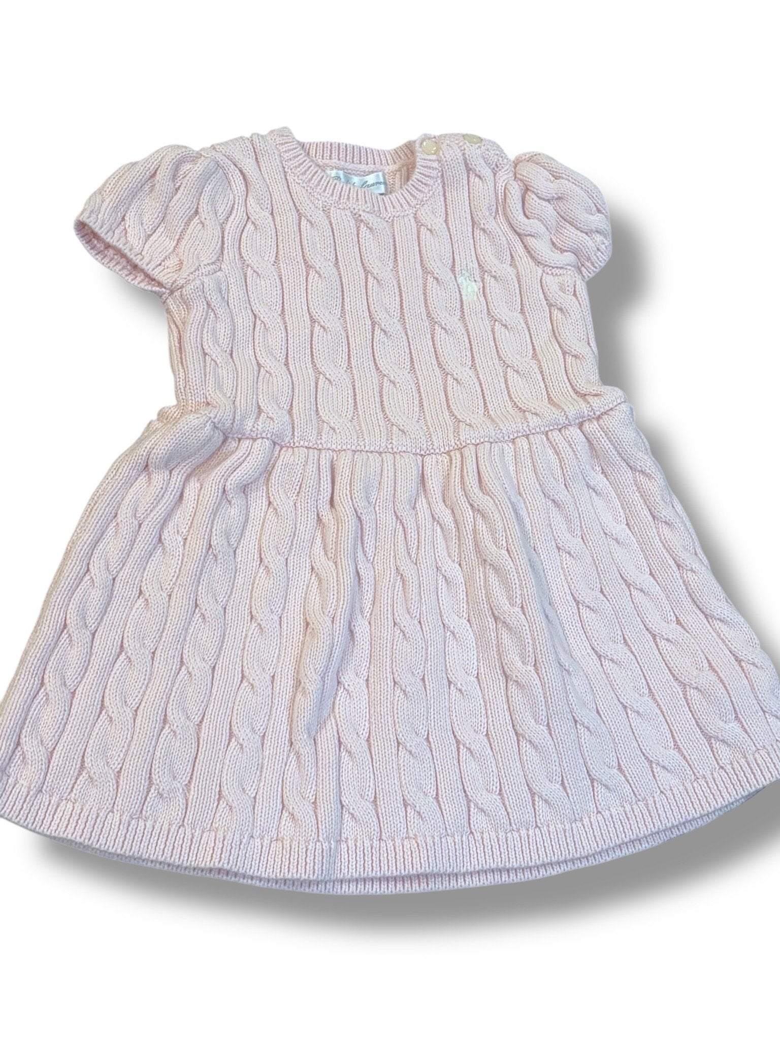 Size 12 month Ralph Lauren light pink cable-knit sweater dress Default Title / 12 / Girl