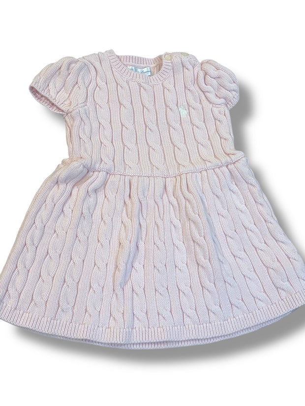 Size 12 month Ralph Lauren light pink cable-knit sweater dress Default Title / 12 / Girl