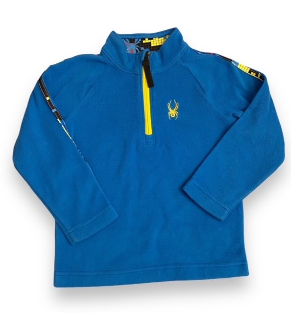 Size 3 Spyder blue quarter zip fleece with yellow zipper Default Title / 3 / Boy