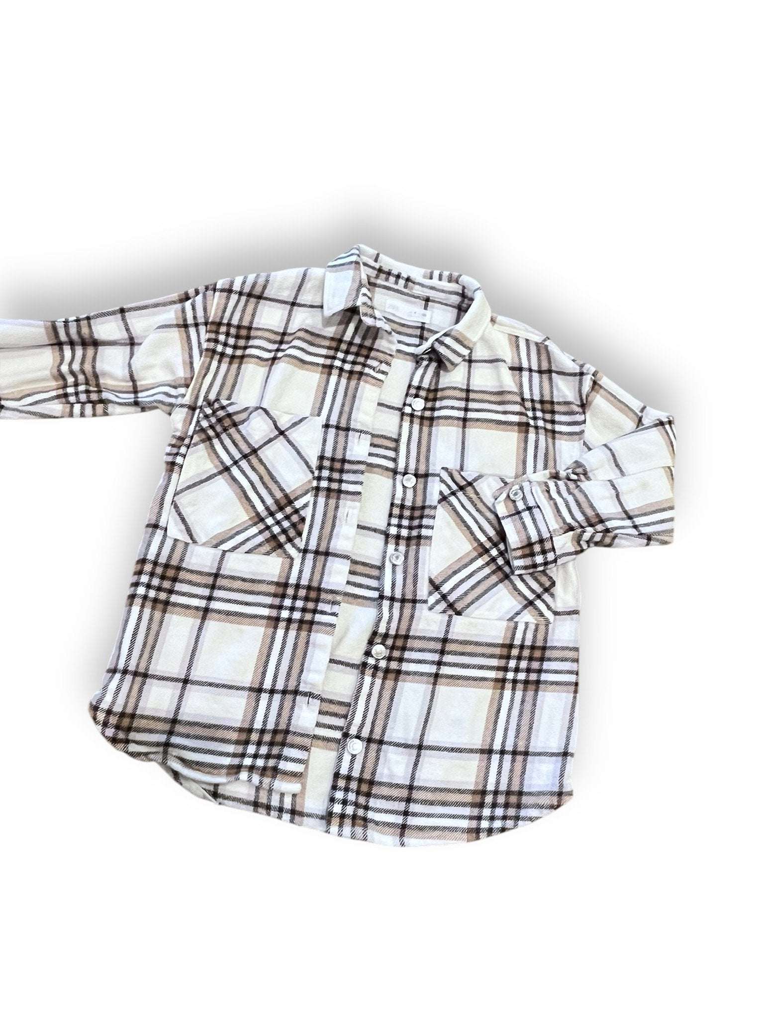 Size 8 Zara white plaid shacket Default Title / 8 / Girl