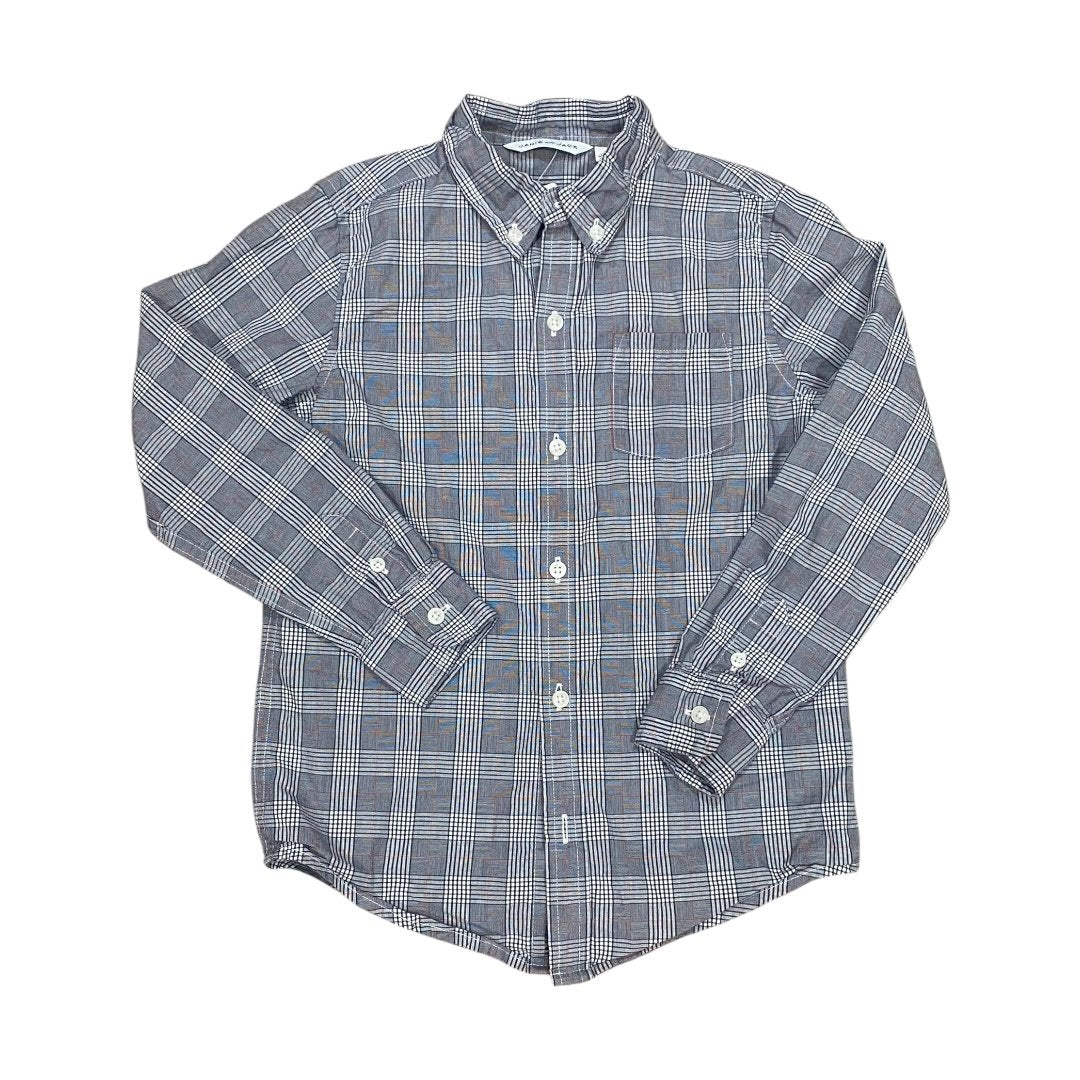 Size 6  Janie and Jack gray/white plaid w/ pink stripe button-down shirt Default Title / 6 / Boy