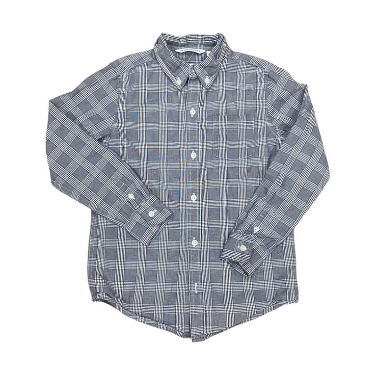 Size 6  Janie and Jack gray/white plaid w/ pink stripe button-down shirt Default Title / 6 / Boy