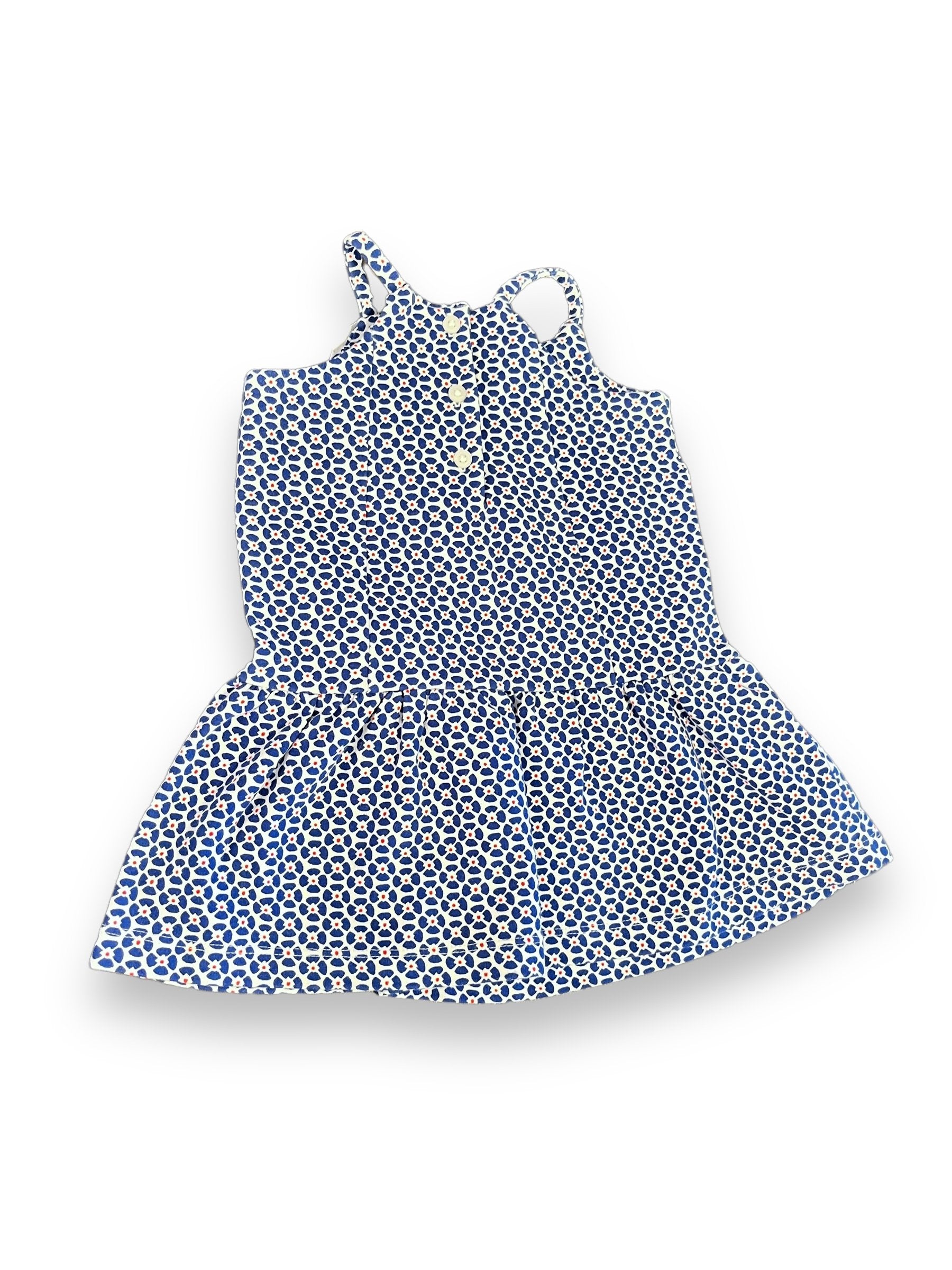 Size 12-18 month Janie and Jack blue pattern dress with flower Default Title / 12-18 month / Girl