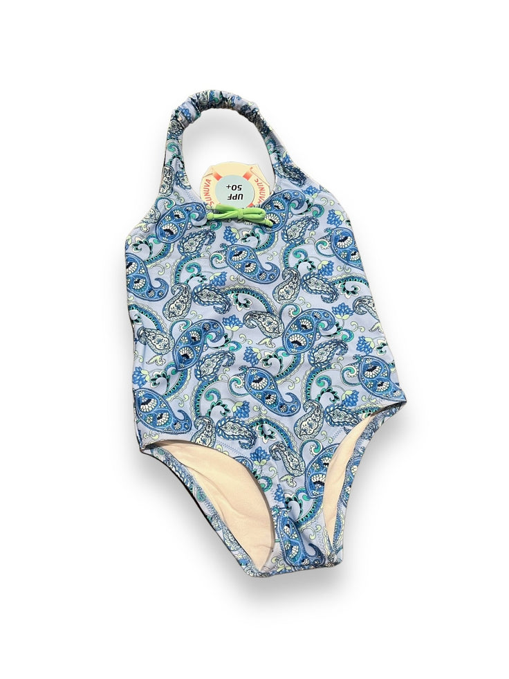 Size 2-3 Sunuva blue paisely one piece halter swim Default Title / 3-Feb / -