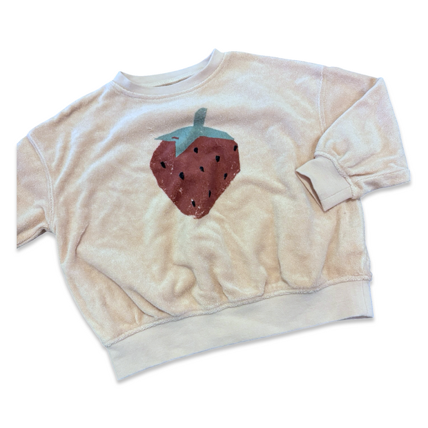 Size 2-3 Rylee and Cru peach colored sweatshirt with strawberry - some wear Default Title / 3-Feb / Girl