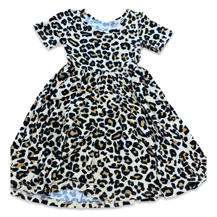 Size 2 Posh peanut leopard short sleeve knit dress Default Title / 2 / Girl