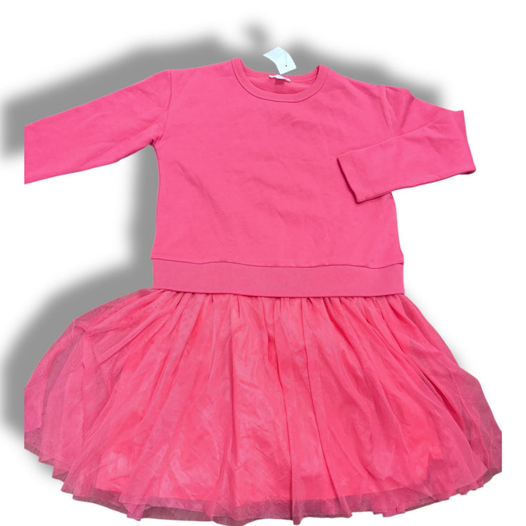 Size 10 Crewcuts pink long sleeve dress with tulle skirt NWT Default Title / 10 / Girl