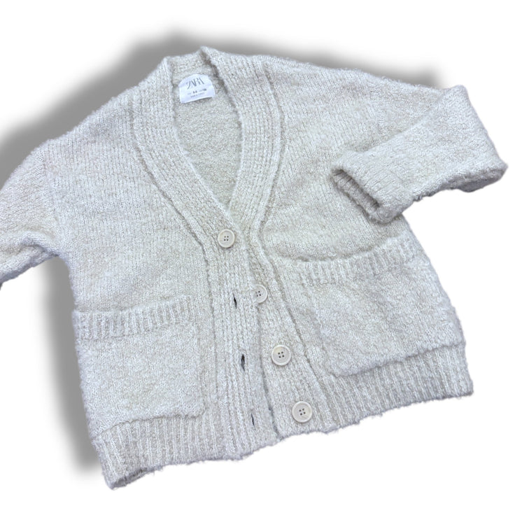 Size 8-9 Zara cream cardigan with pockets Default Title / 9-Aug / Girl